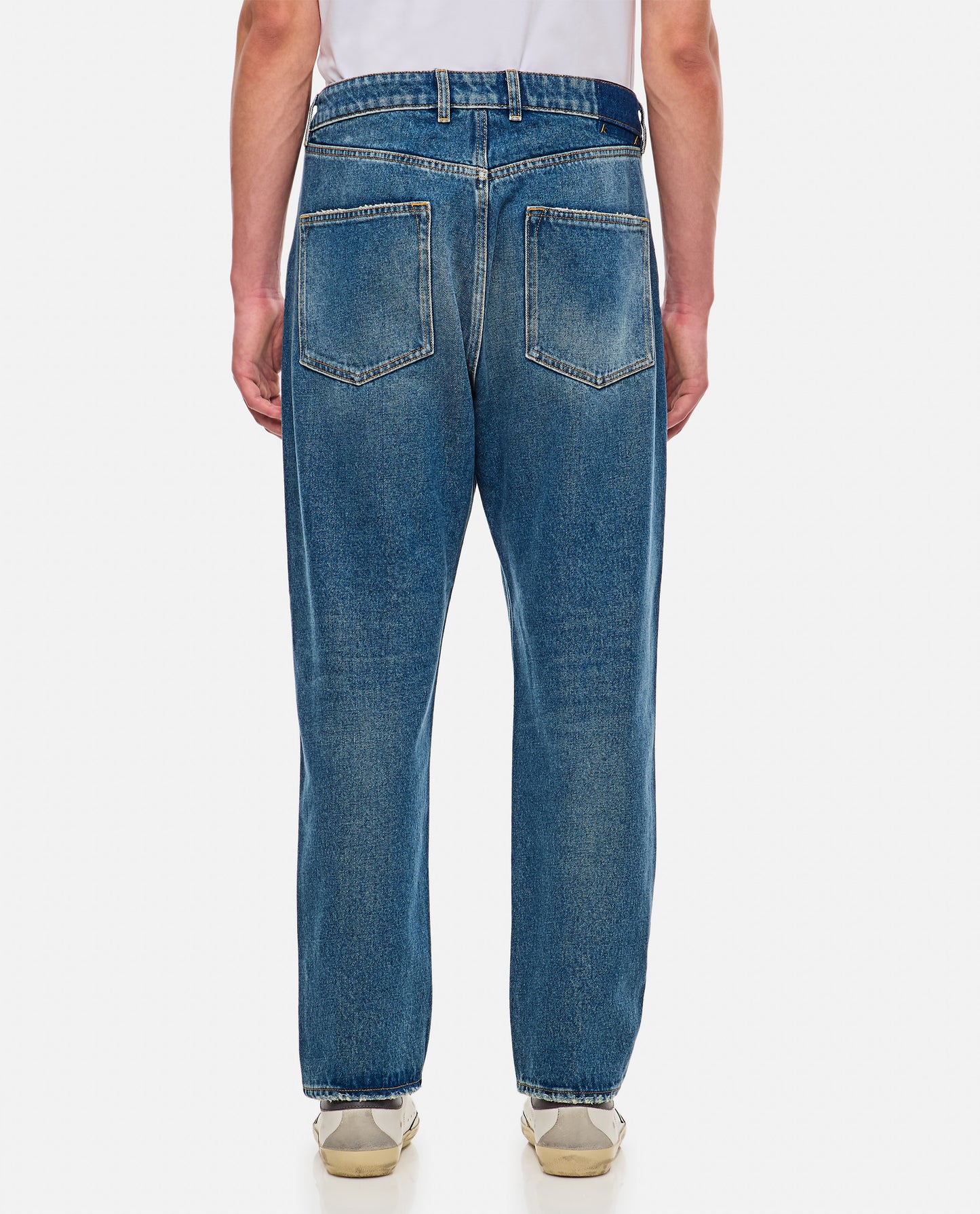 Golden Goose Men Golden M's Happy Medium Stone Washed Denim GOLDEN GOOSE