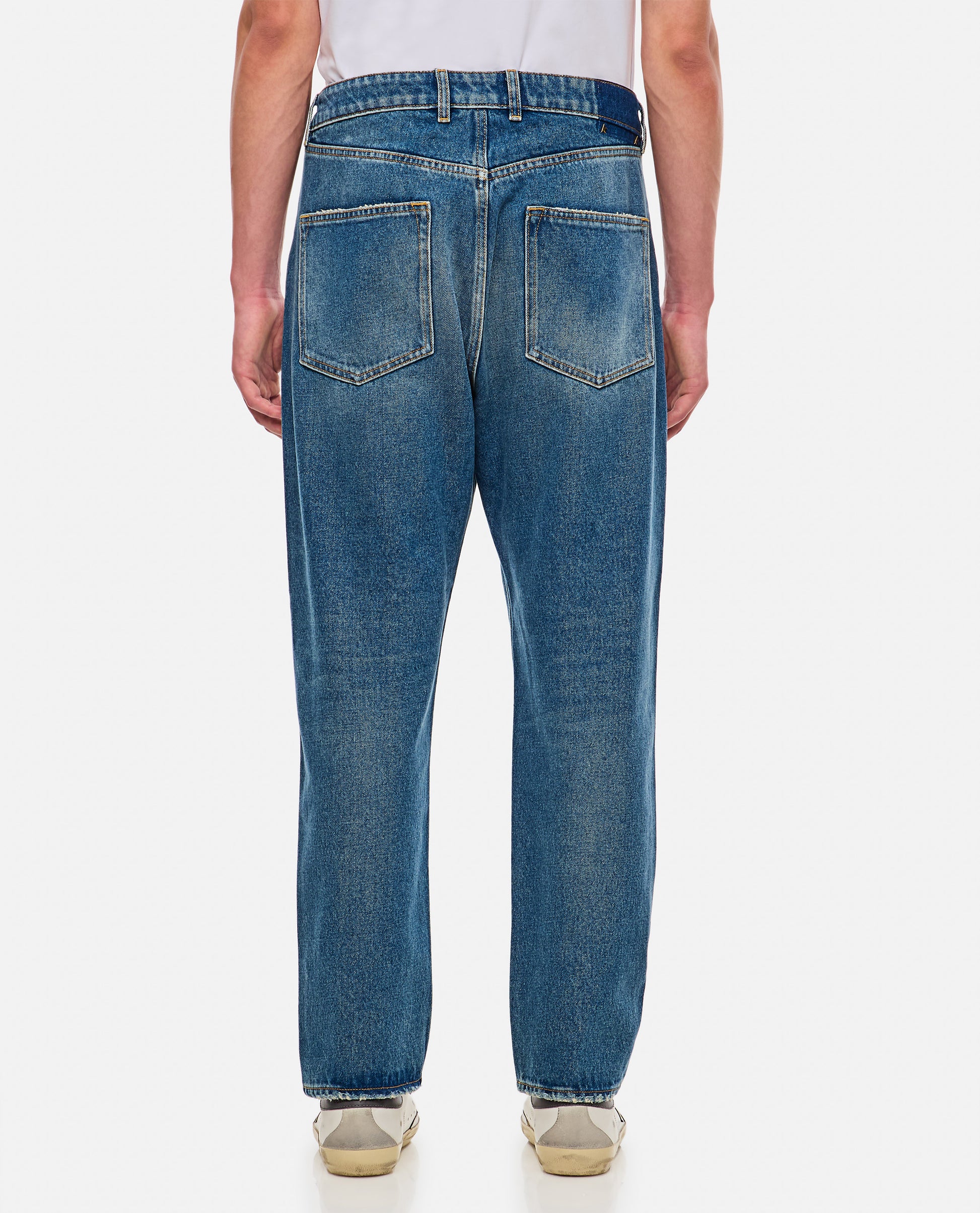 Golden Goose Men Golden M's Happy Medium Stone Washed Denim GOLDEN GOOSE