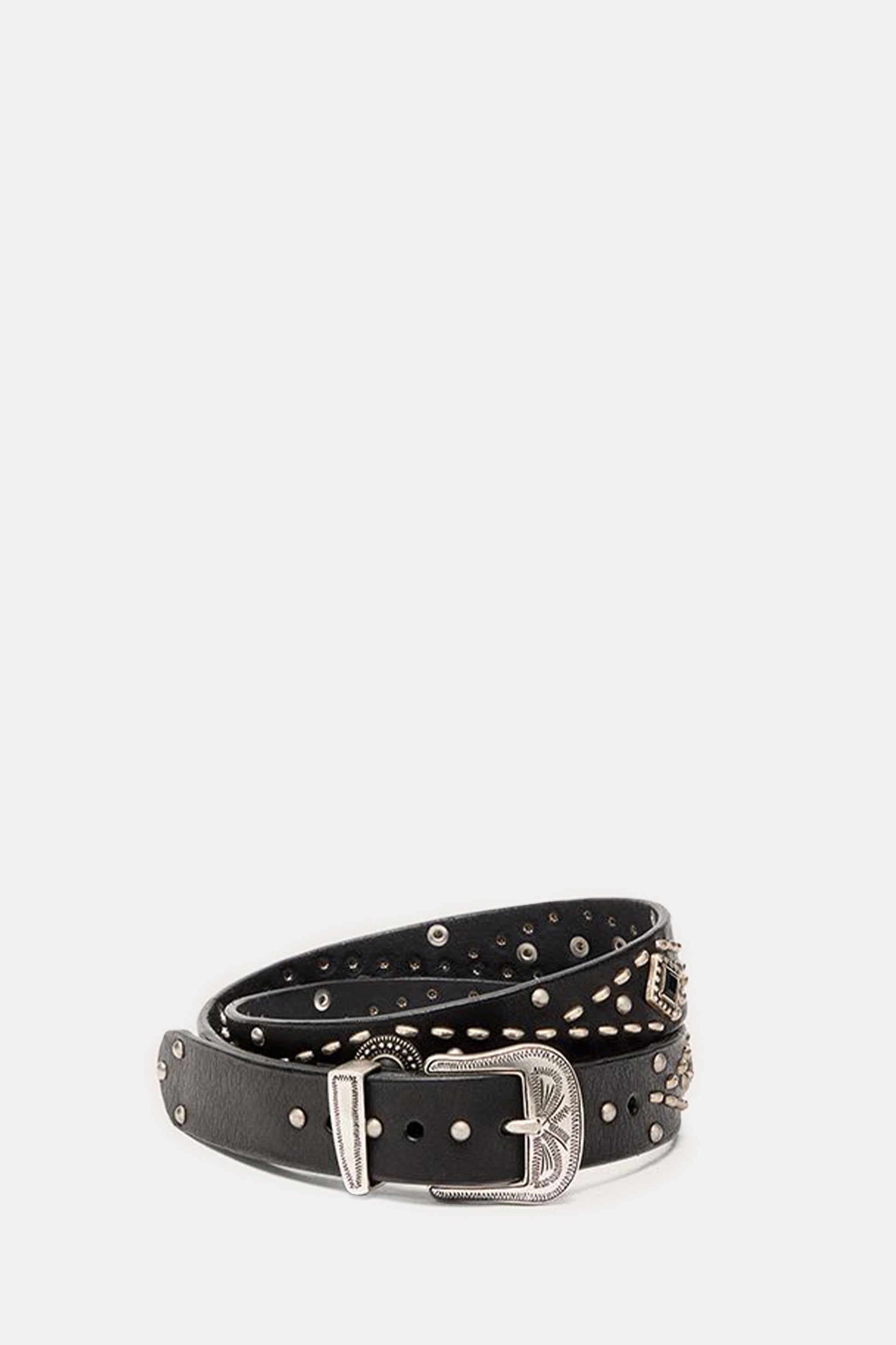 Golden Goose Women Belt With Studs In Washed Leather GOLDEN GOOSE