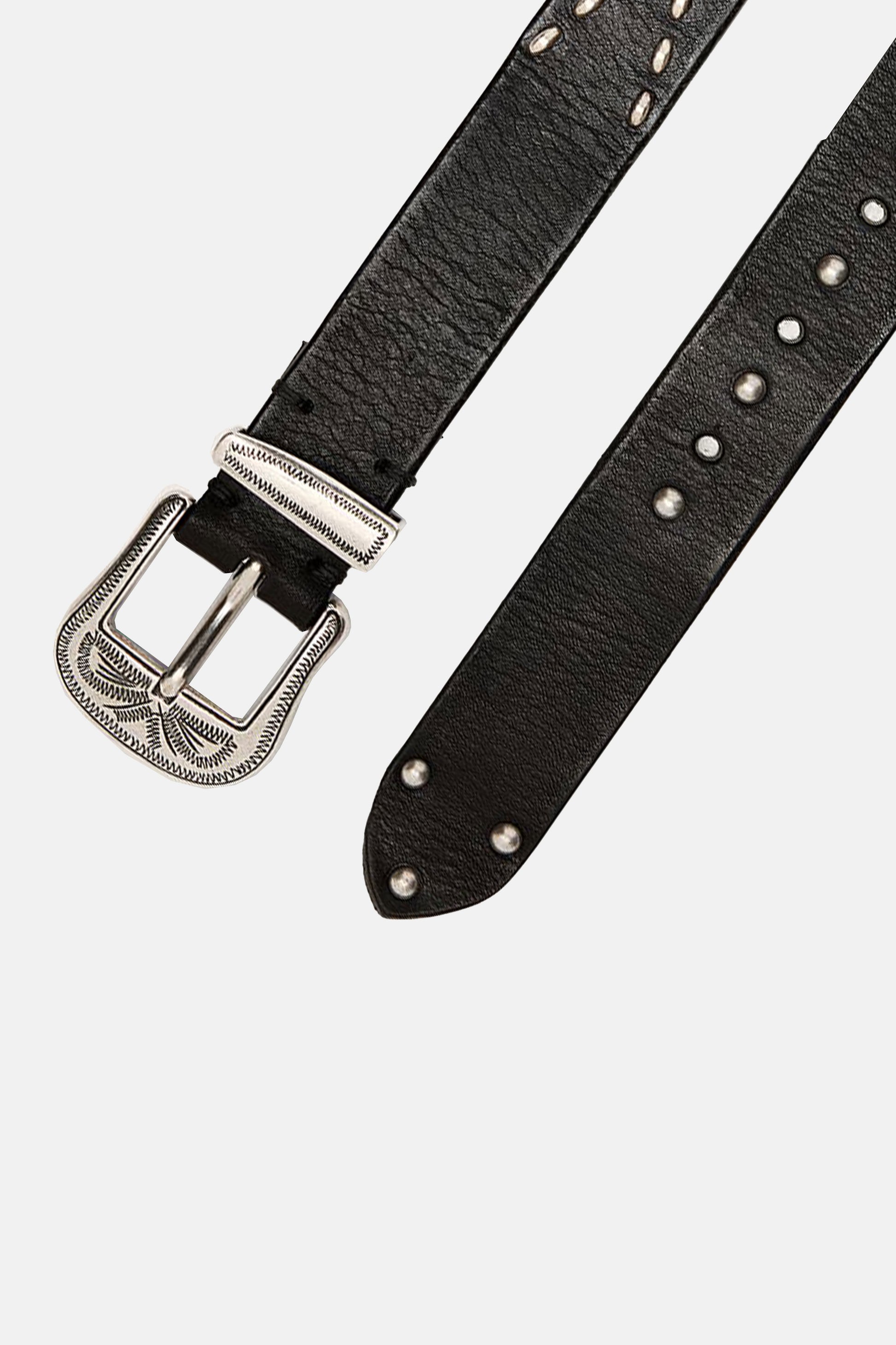 Golden Goose Women Belt With Studs In Washed Leather GOLDEN GOOSE