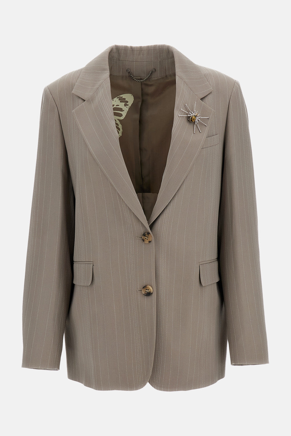 Golden Goose Women Pinstripe Blazer With Brooch GOLDEN GOOSE