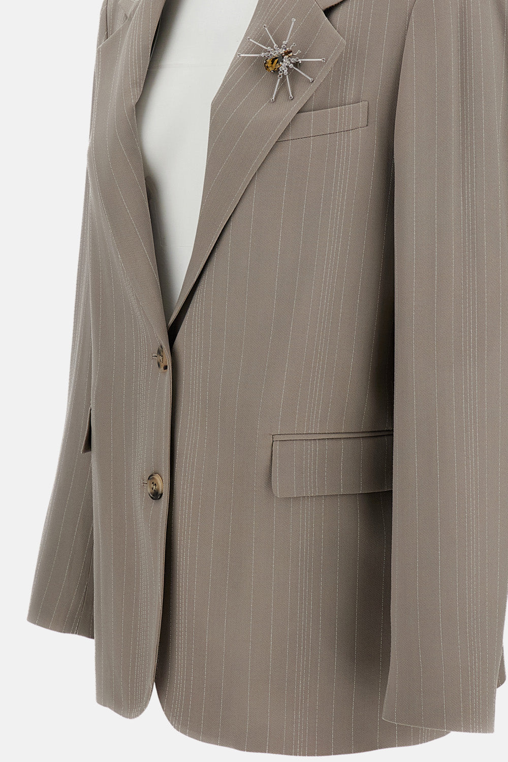 Golden Goose Women Pinstripe Blazer With Brooch GOLDEN GOOSE