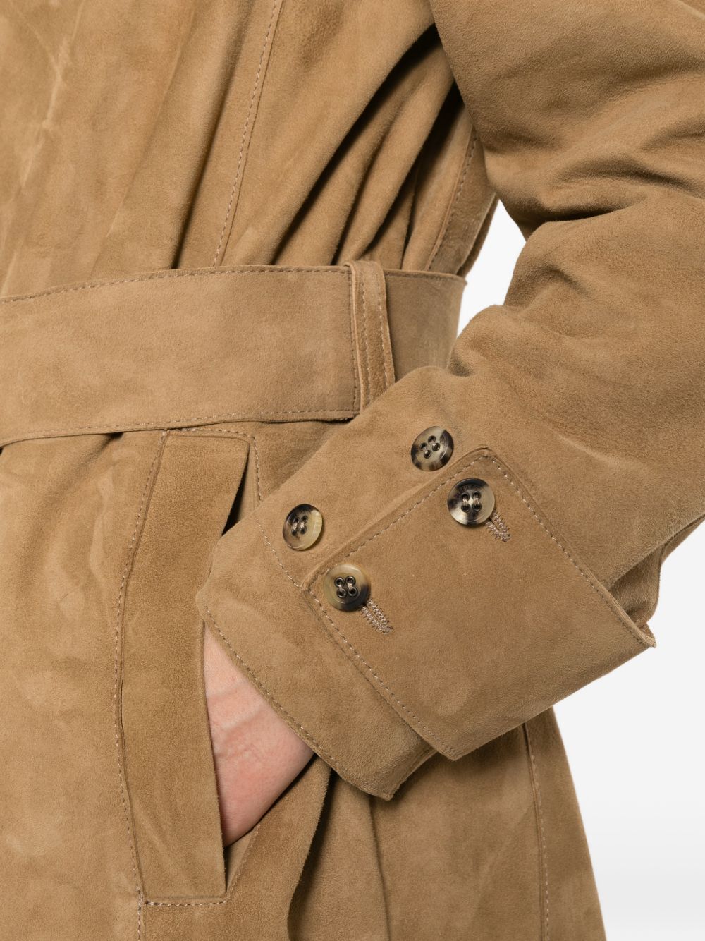 Golden Goose Women Suede Leather Trench Coat GOLDEN GOOSE