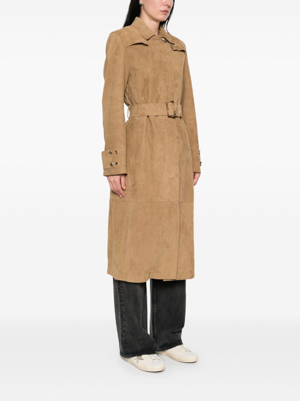 Golden Goose Women Suede Leather Trench Coat GOLDEN GOOSE
