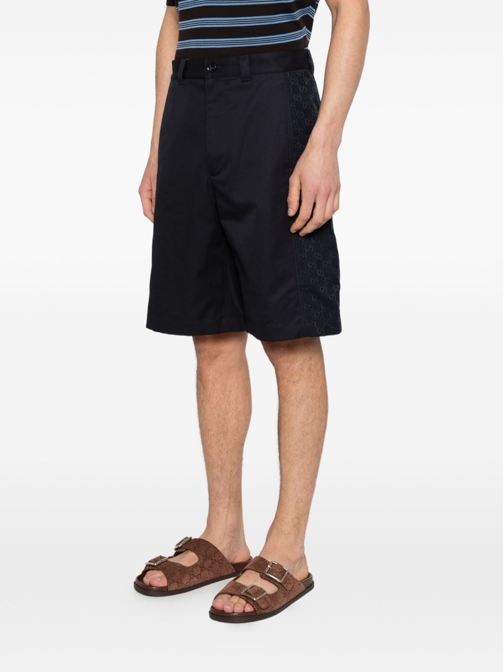 Gucci Men Cotton Twill Shorts