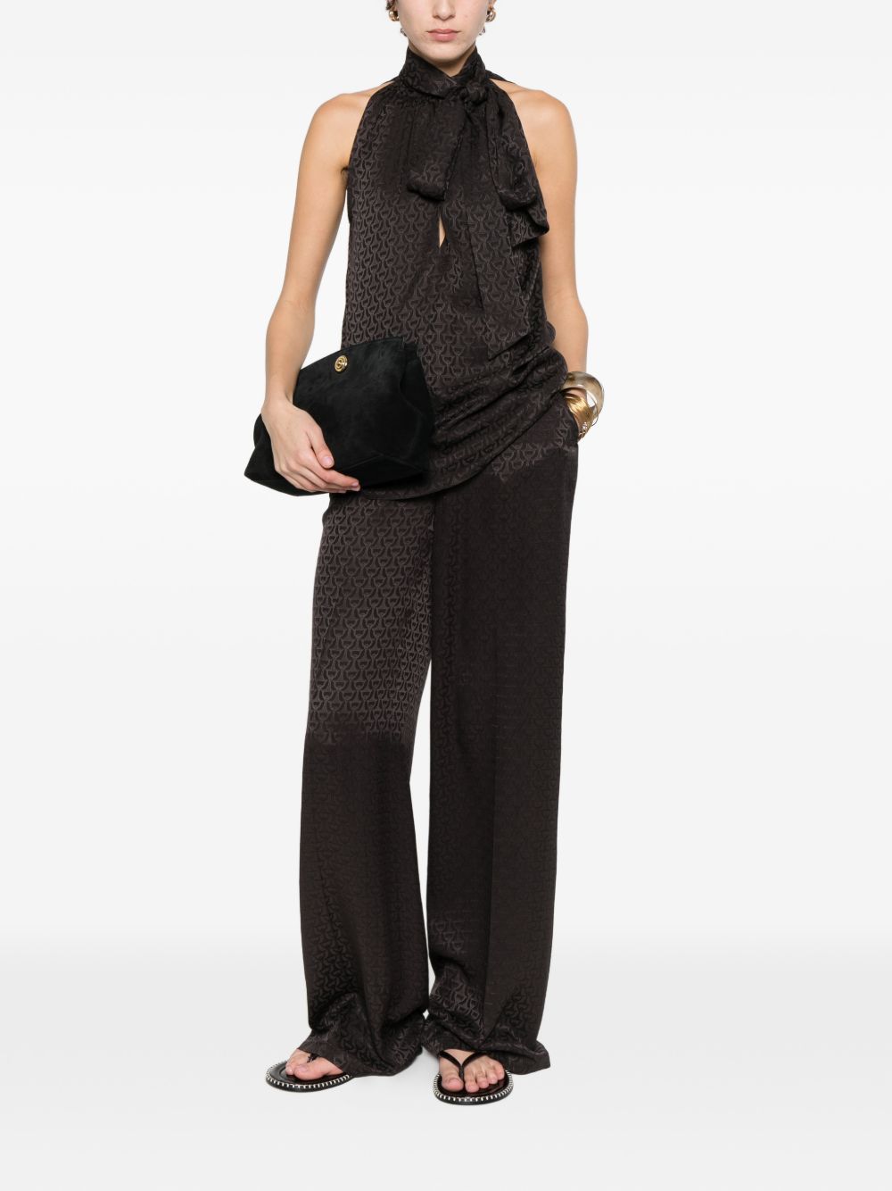 Gucci Women Horsebit Silk Trousers GUCCI