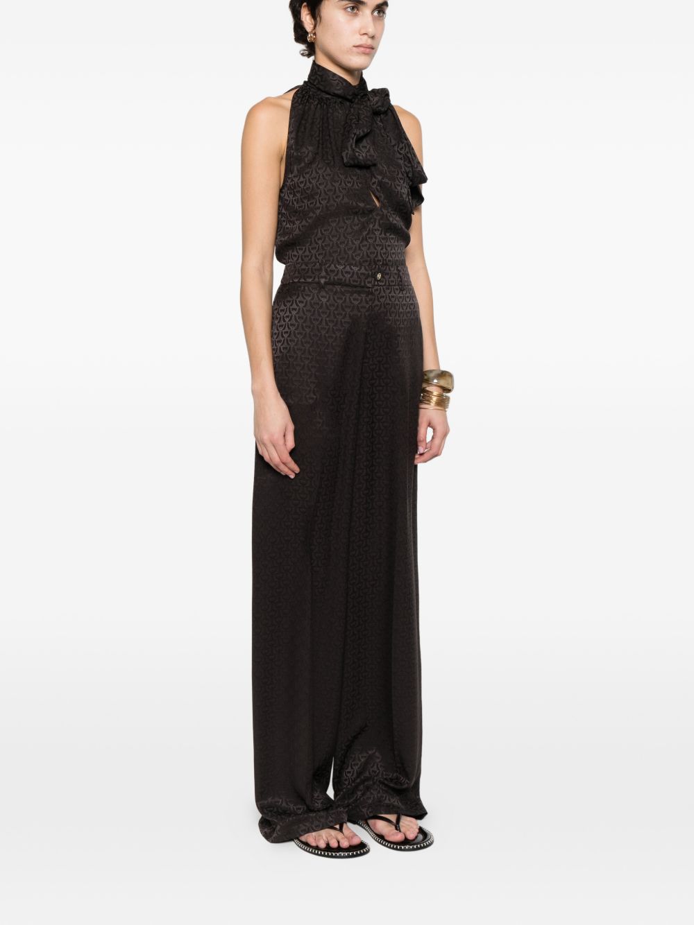 Gucci Women Horsebit Silk Trousers GUCCI