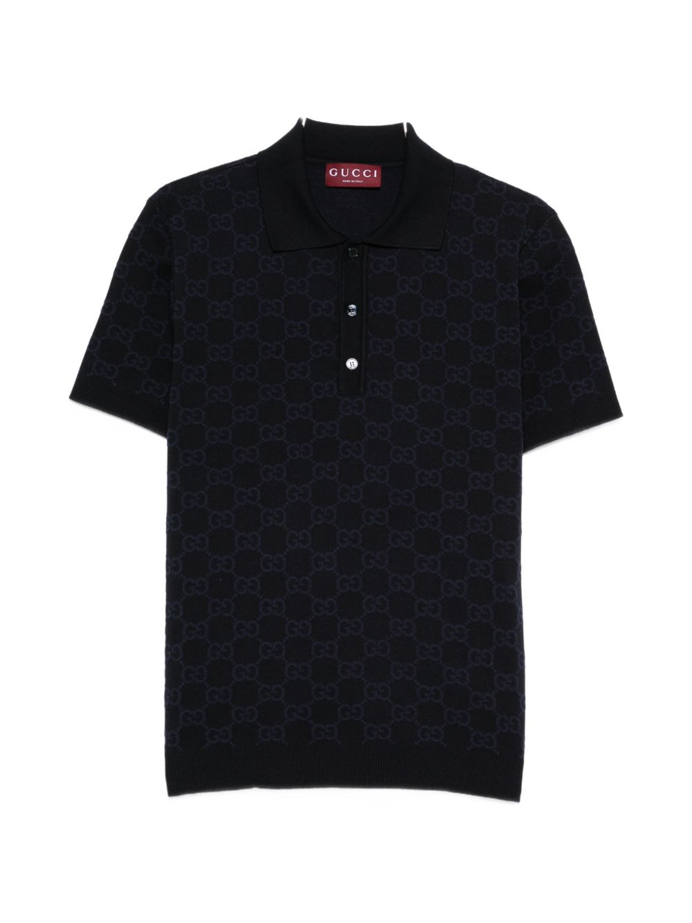 Gucci Men Gg Cotton And Silk Polo Shirt GUCCI