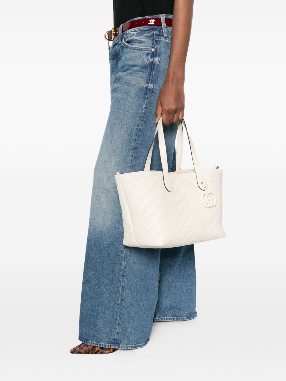 Gucci Women Gg Marmont Leather Tote Bag