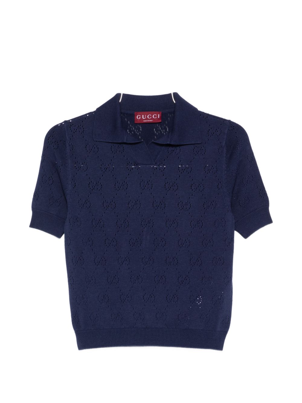 Gucci Women Gg Cotton And Silk Polo Shirt GUCCI
