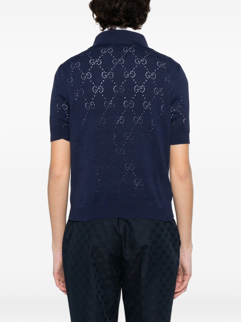 Gucci Women Gg Cotton And Silk Polo Shirt GUCCI