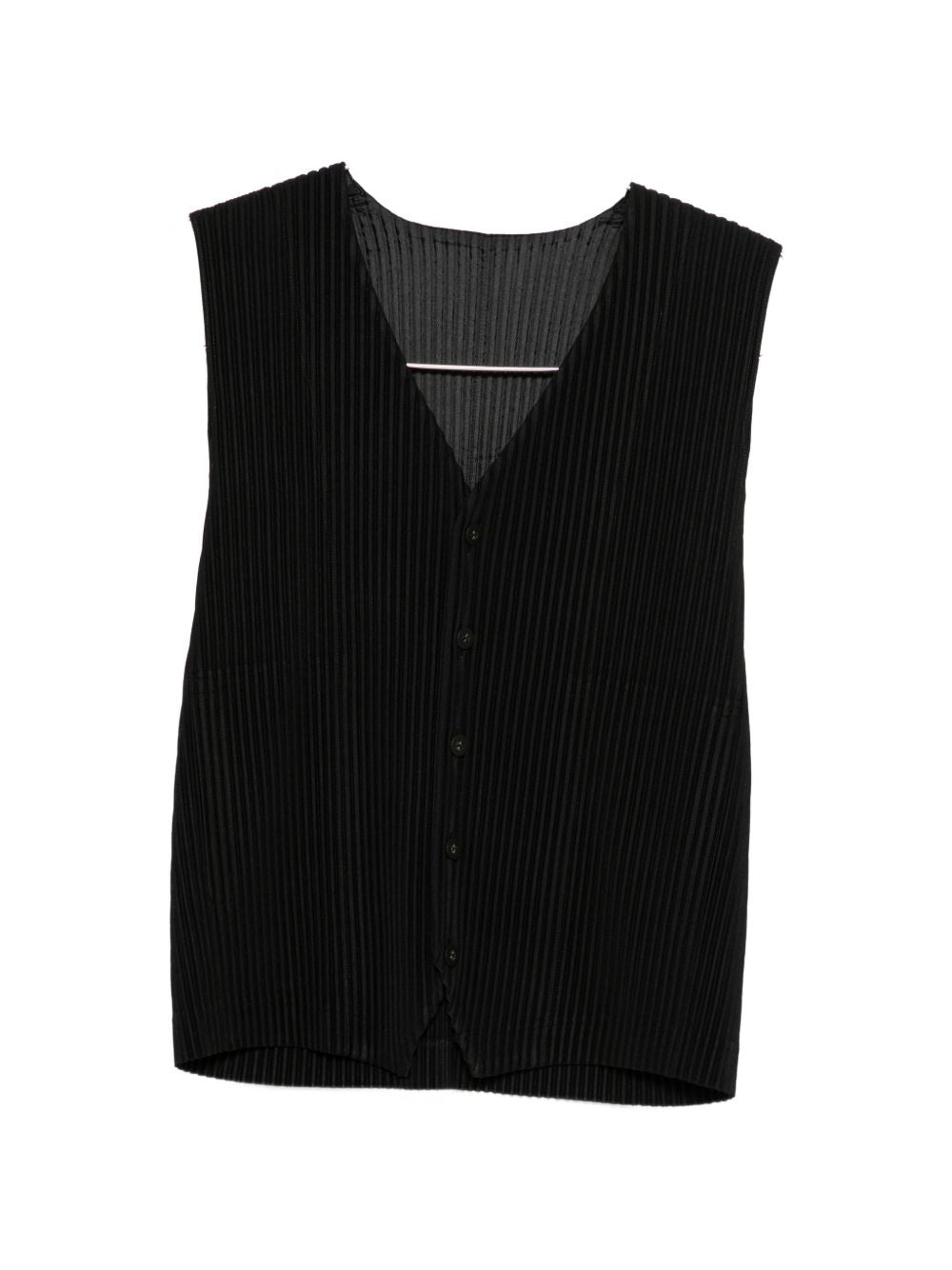 Homme Plisse' Issey Miyake Men Pleated V-Necked Vest HOMME PLISSE ISSEY MIYAKE