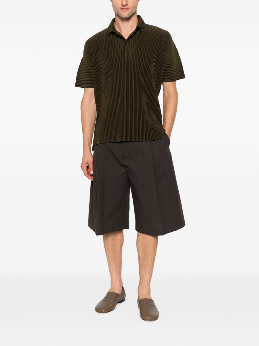 Homme Plisse' Issey Miyake Men Pleated Polo Shirt HOMME PLISSE ISSEY MIYAKE