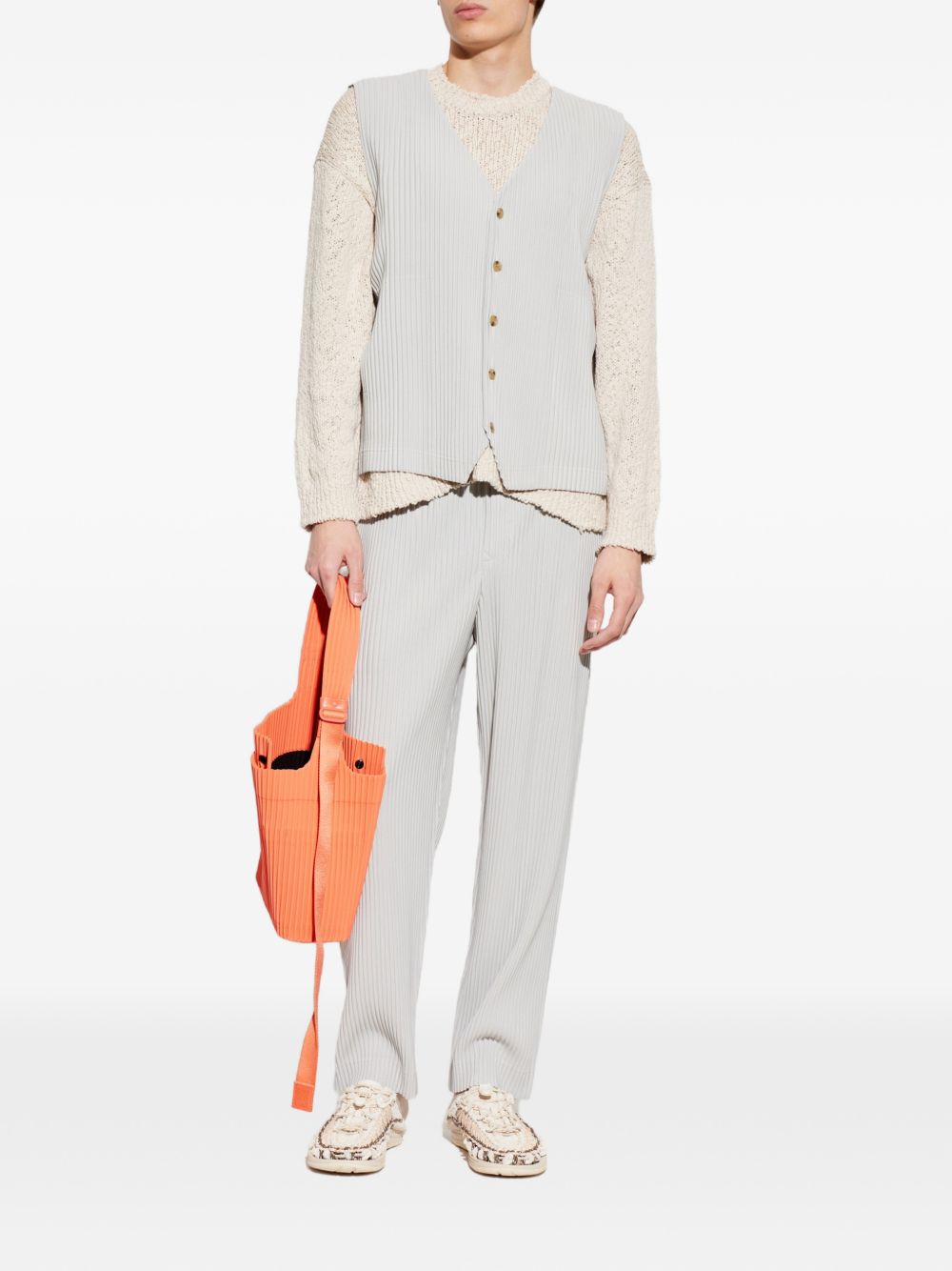 Homme Plisse' Issey Miyake Men Pleated V-Necked Vest HOMME PLISSE ISSEY MIYAKE