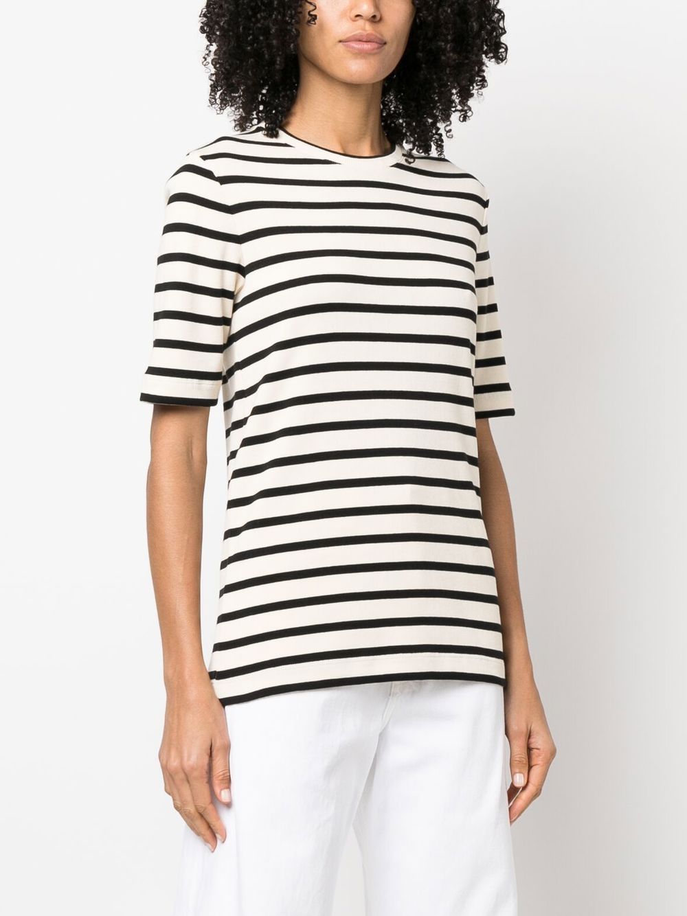 Jil Sander Women Striped Cotton T-Shirt JIL SANDER