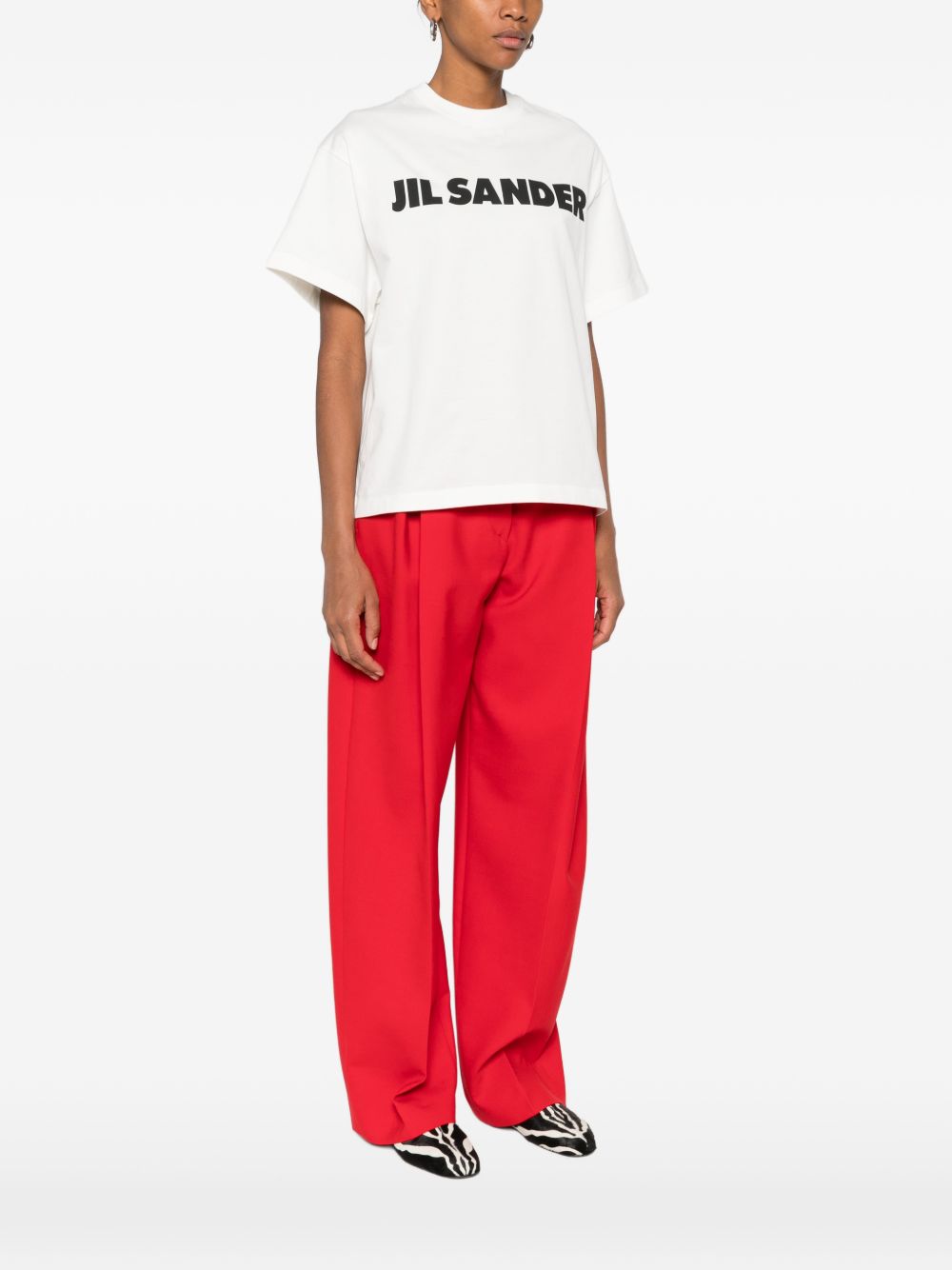 Jil Sander Women Logo Cotton T-Shirt JIL SANDER