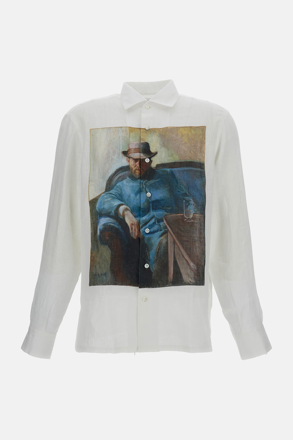 Junya Watanabe Men Linen Shirt With Printed Front JUNYA WATANABE