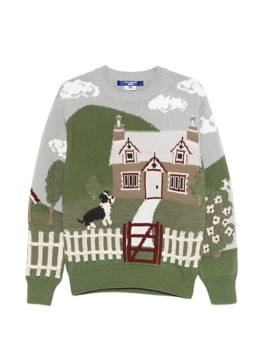Junya Watanabe Men Printed Cotton Crewneck Sweater JUNYA WATANABE