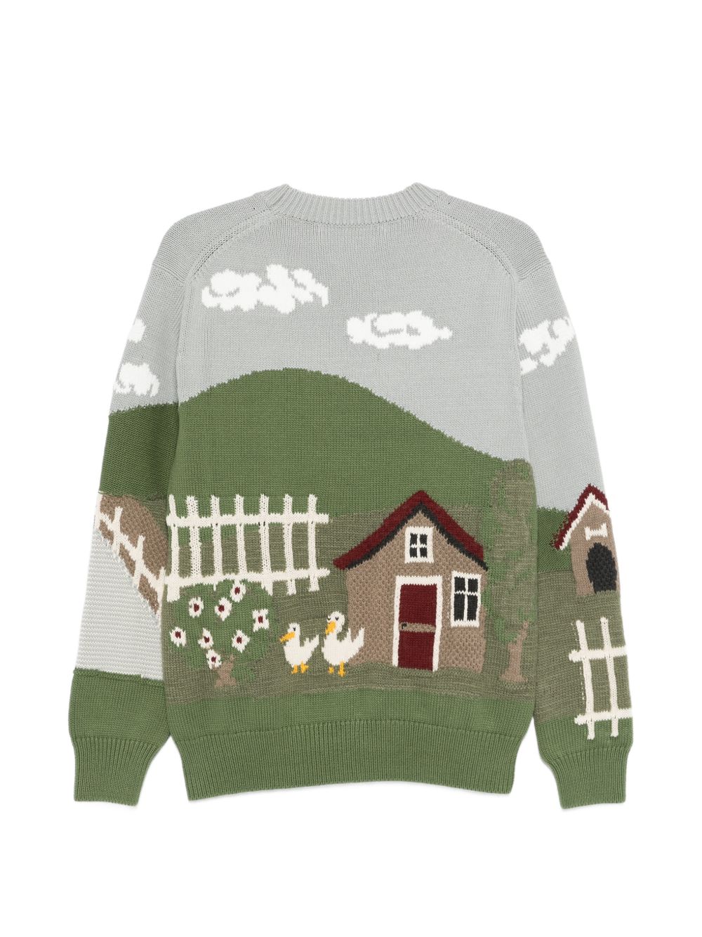 Junya Watanabe Men Printed Cotton Crewneck Sweater JUNYA WATANABE