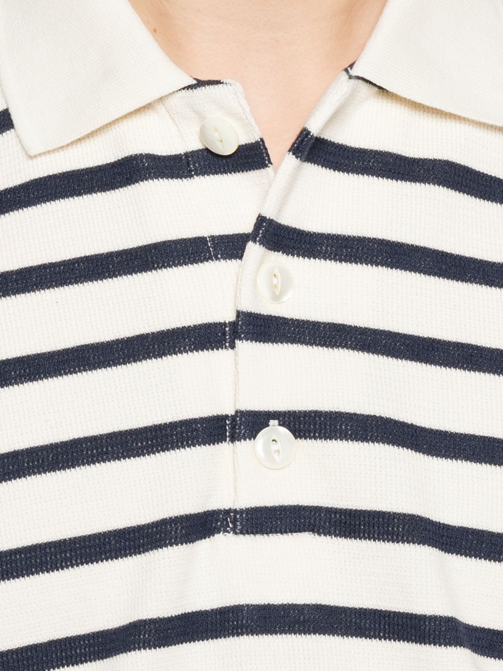 Junya Watanabe Men Striped Cotton Polo Shirt