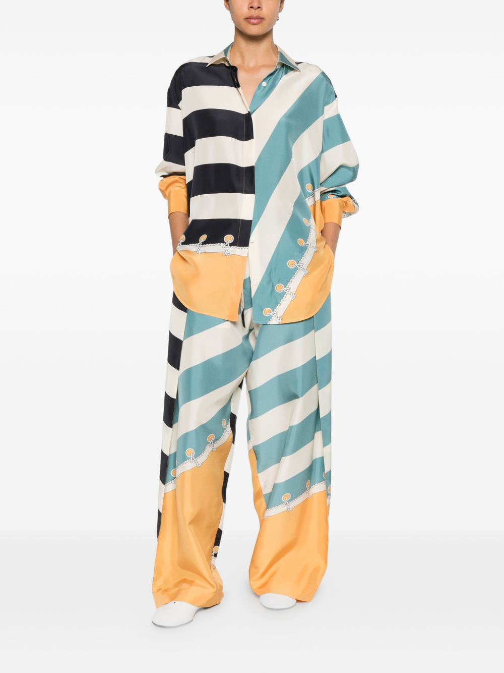 Loewe Women Printed Silk Trousers LOEWE