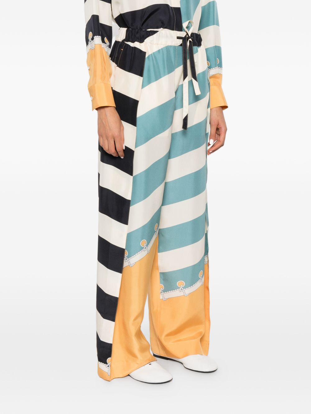 Loewe Women Printed Silk Trousers LOEWE