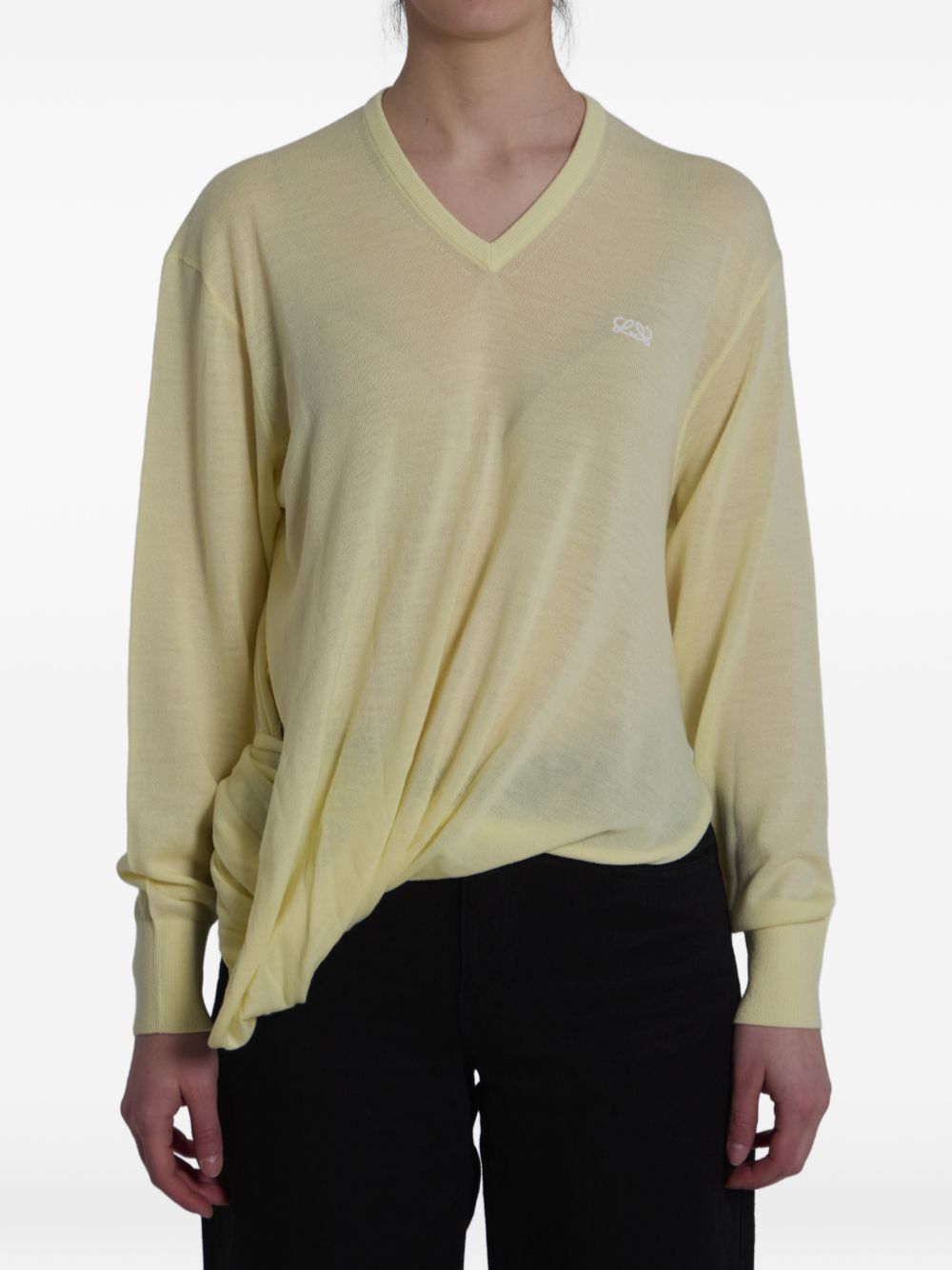 Loewe Women Wool V-Necked Sweater LOEWE