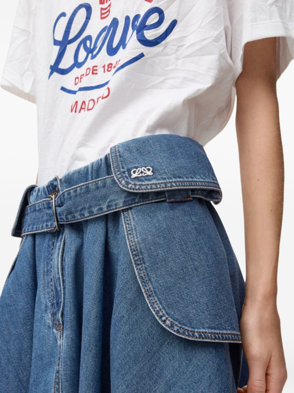 Loewe Women Denim Cargo Skirt LOEWE