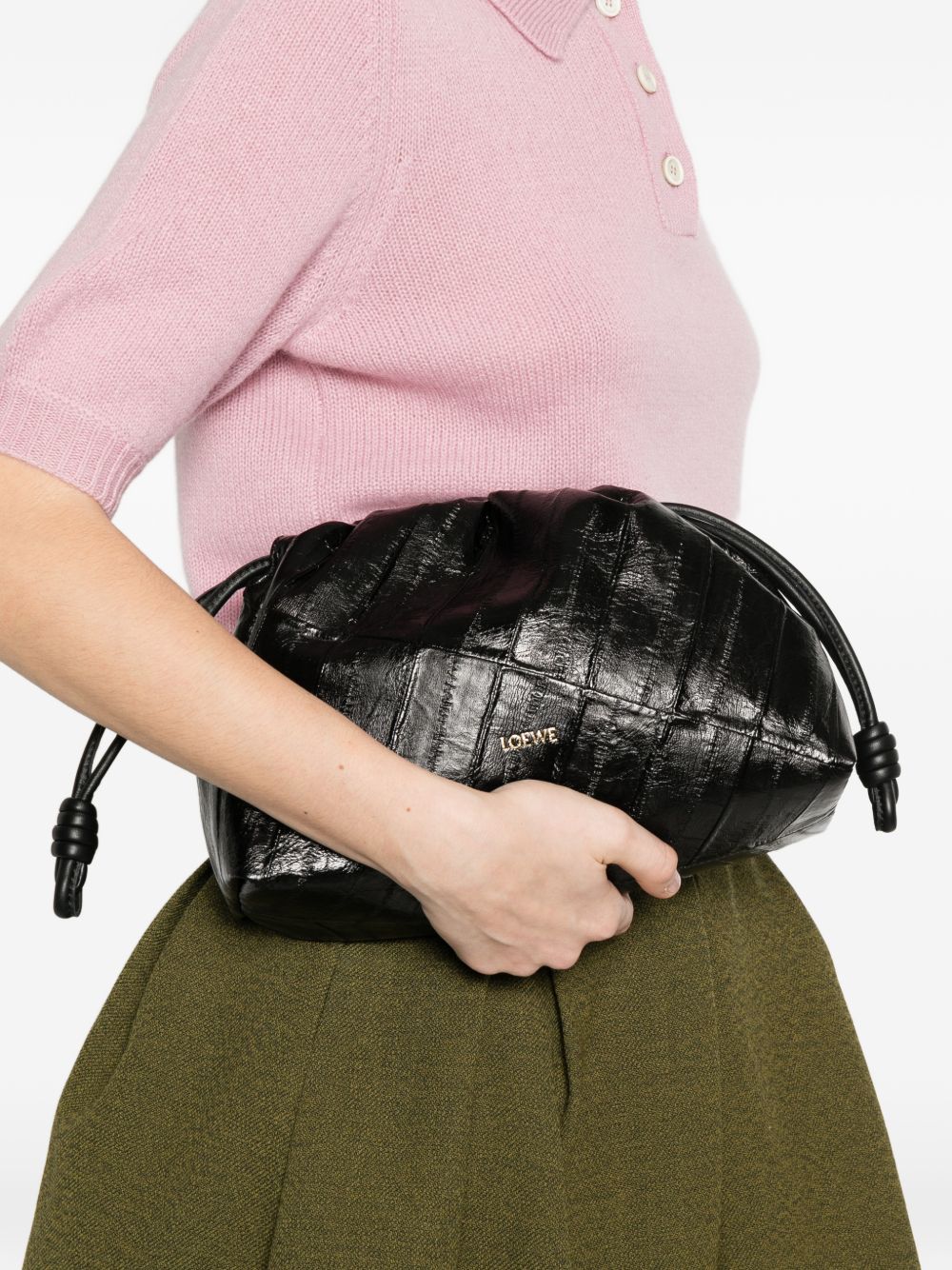 Loewe Women Flamenco Leather Medium Clutch LOEWE