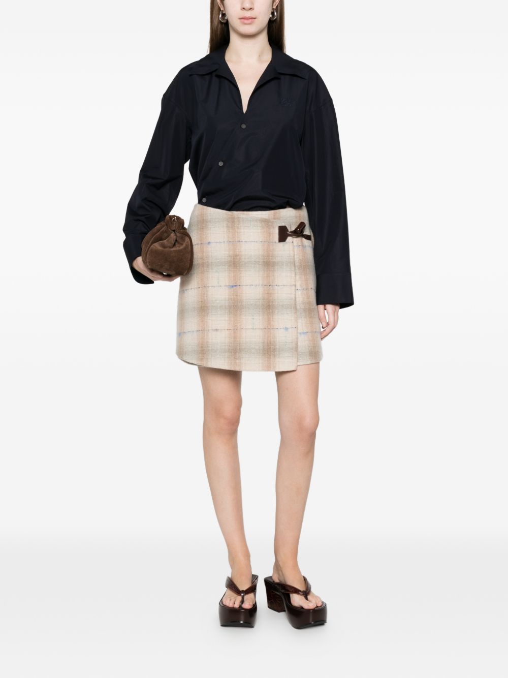 Loewe Women Wool And Cashmere Mini Skirt LOEWE