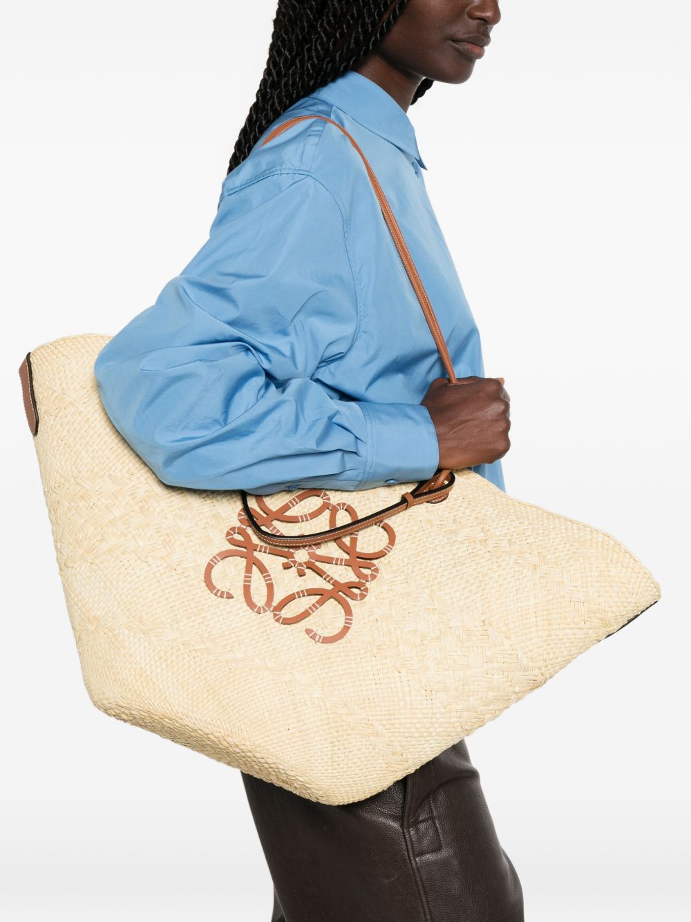 Loewe Paula's Ibiza Women Anagram Rafia Large Tote LOEWE
