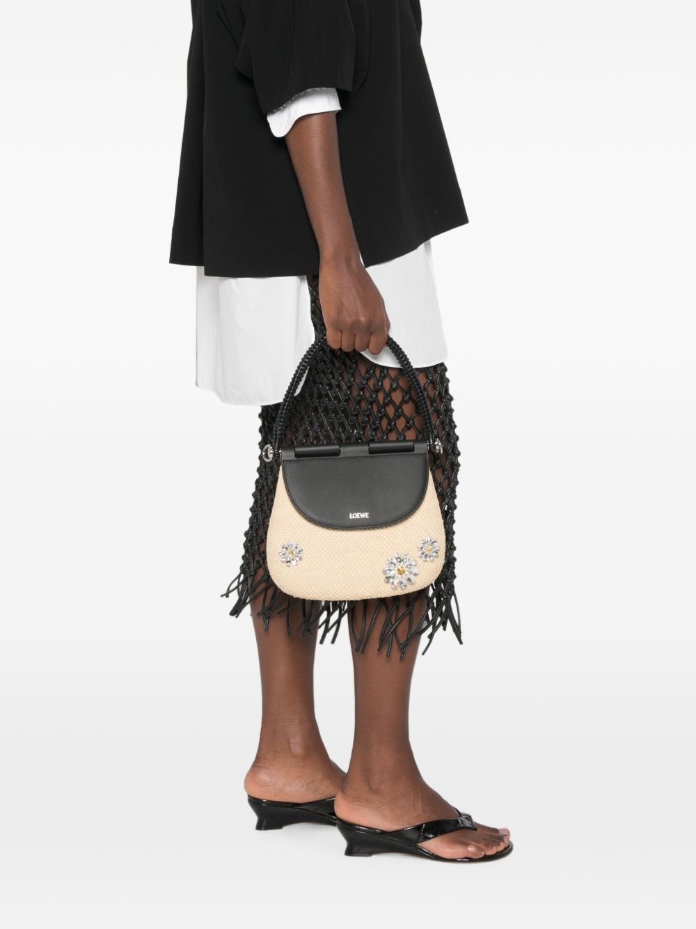 Loewe Paula's Ibiza Women Pescador Daisy Medium Rafia Handbag LOEWE
