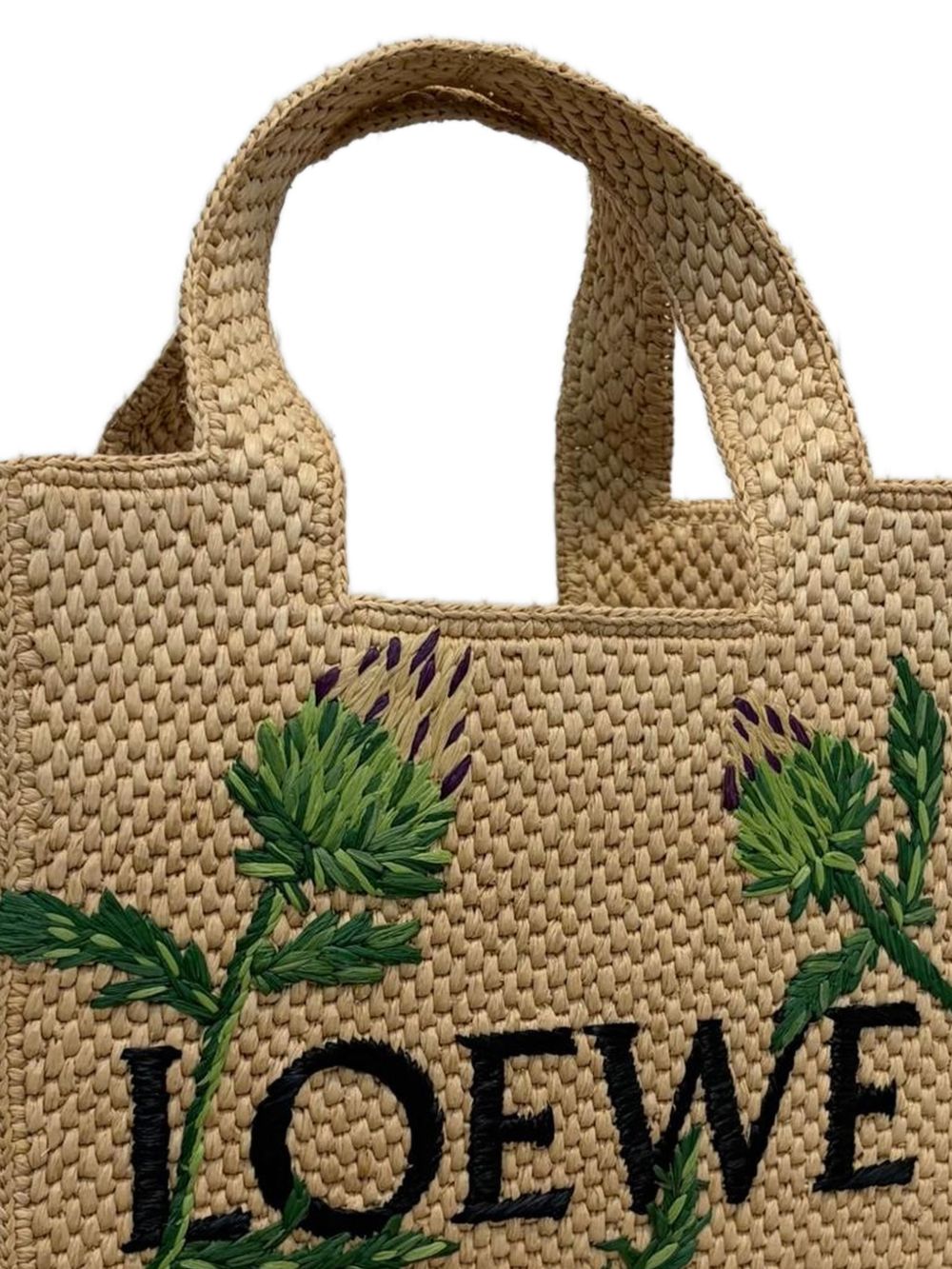 Loewe Paula's Ibiza Women Loewe Font Small Rafia Tote LOEWE