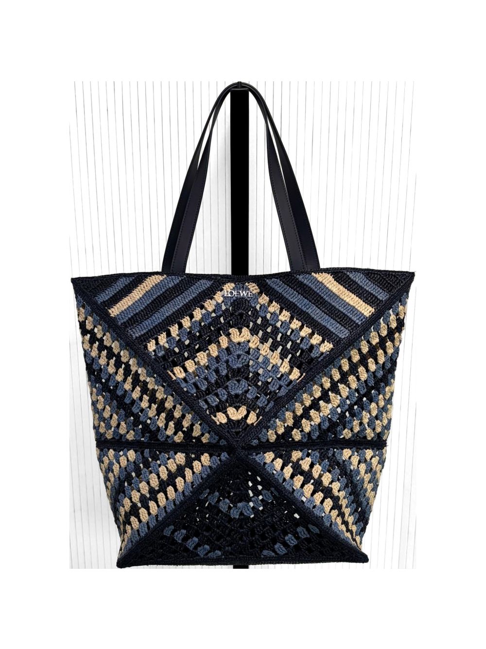 Loewe Paula's Ibiza Men Puzzle Fold Xl Rafia Tote Bag LOEWE