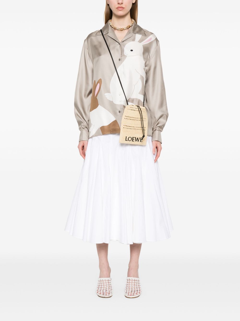 Loewe Paula's Ibiza Women Rafia Drawstring Pocket Mini Bag LOEWE