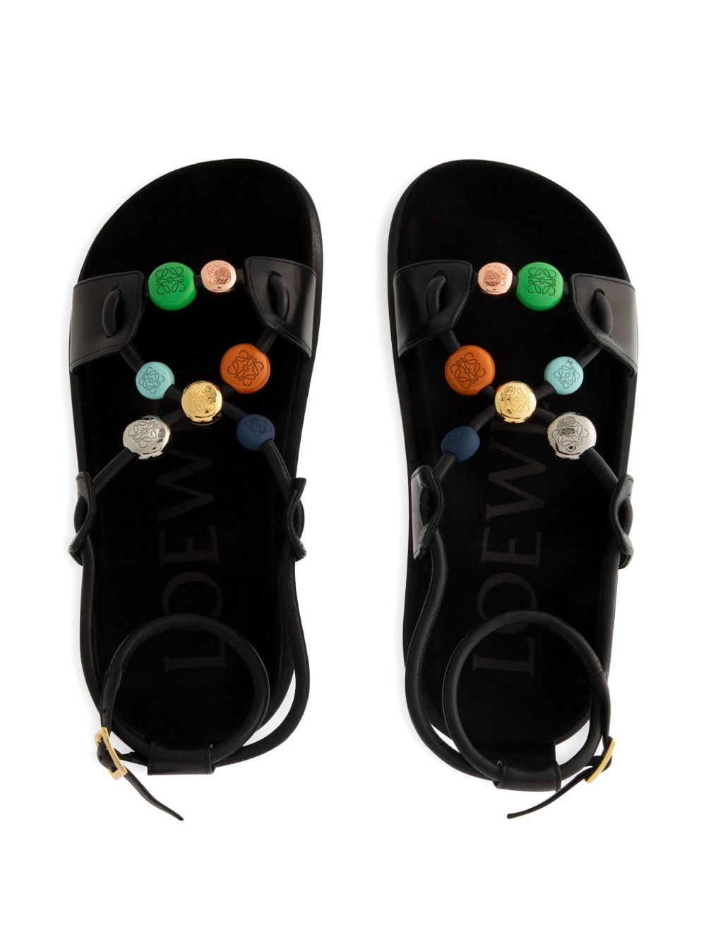 Loewe Paula's Ibiza Women Pebble Fussbett  Leather Sandals LOEWE