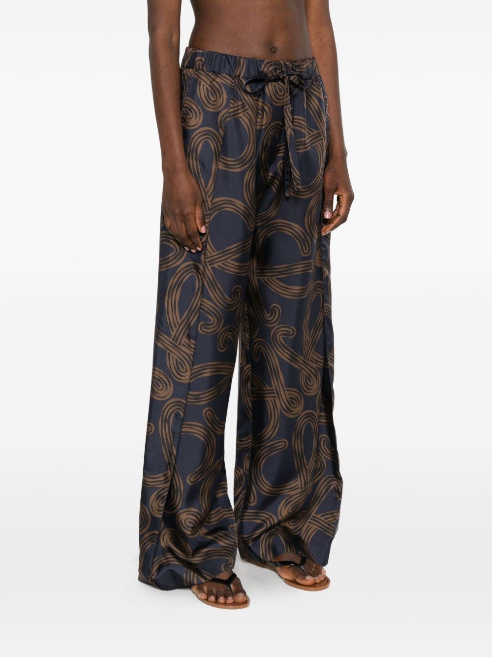 Loewe Paula's Ibiza Women Printed Silk Trousers LOEWE