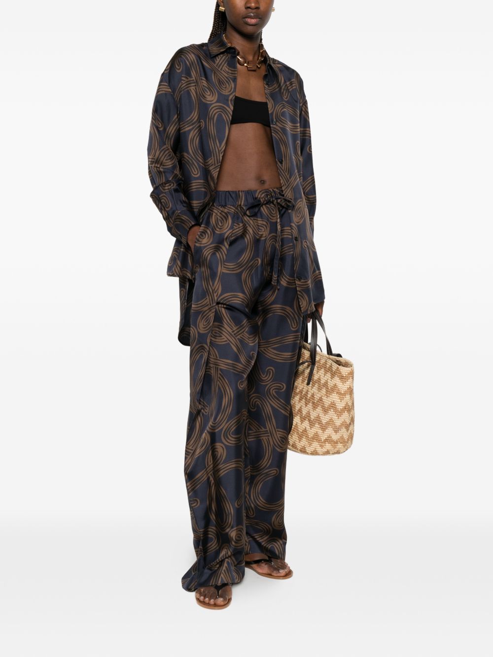 Loewe Paula's Ibiza Women Printed Silk Trousers LOEWE