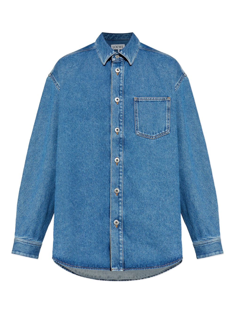 Loewe Men Anagram Denim Cotton Shirt LOEWE