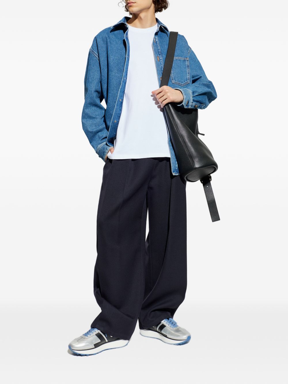 Loewe Men Anagram Denim Cotton Shirt LOEWE