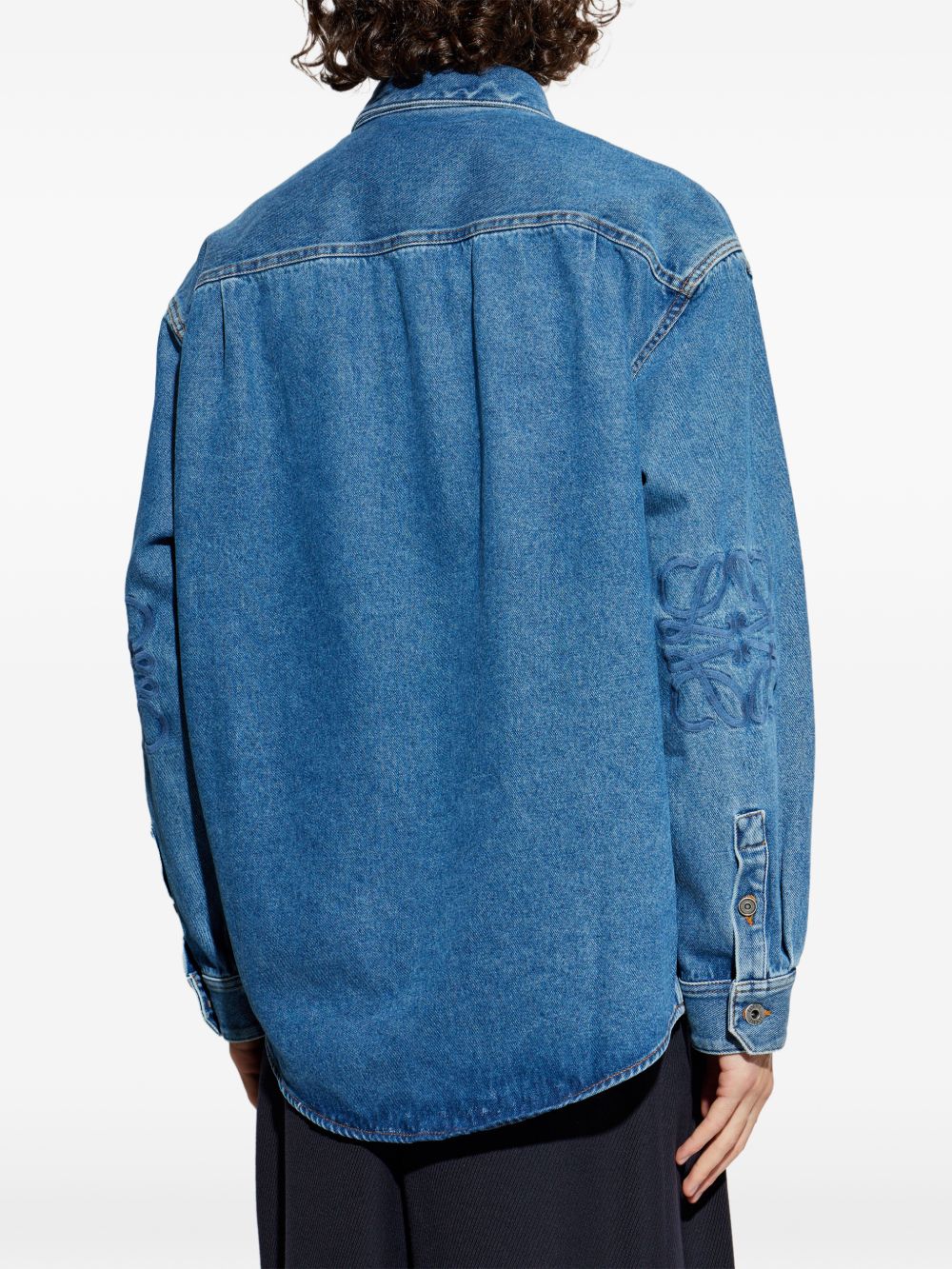 Loewe Men Anagram Denim Cotton Shirt LOEWE