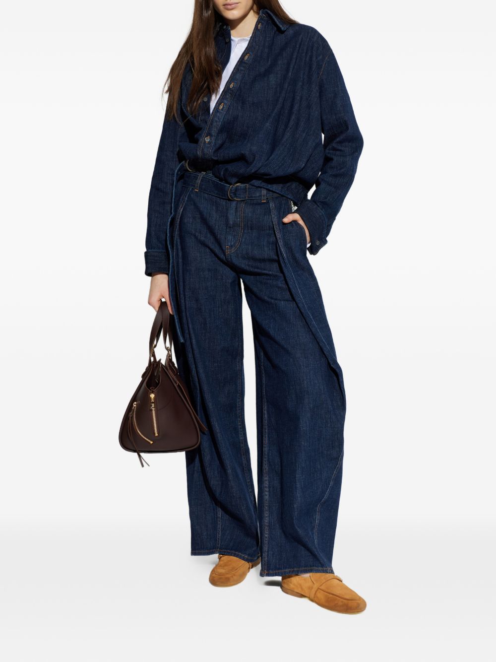 Loewe Women Belted Wide-Leg Denim Jeans LOEWE