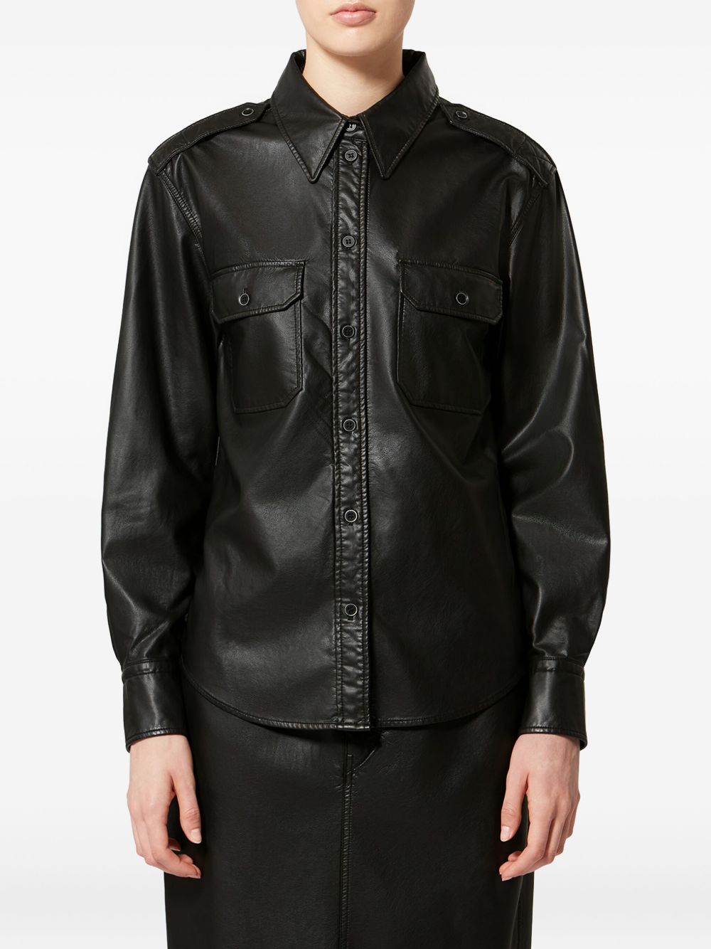 Marant Etoile Women Noee Faux Leather Shirt ISABEL MARANT ETOILE