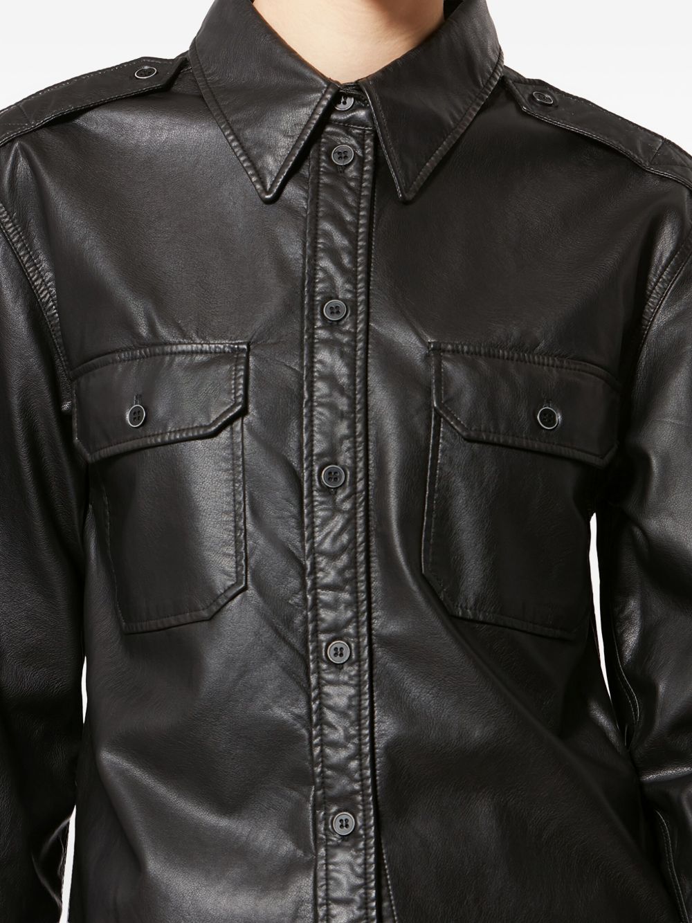 Marant Etoile Women Noee Faux Leather Shirt ISABEL MARANT ETOILE