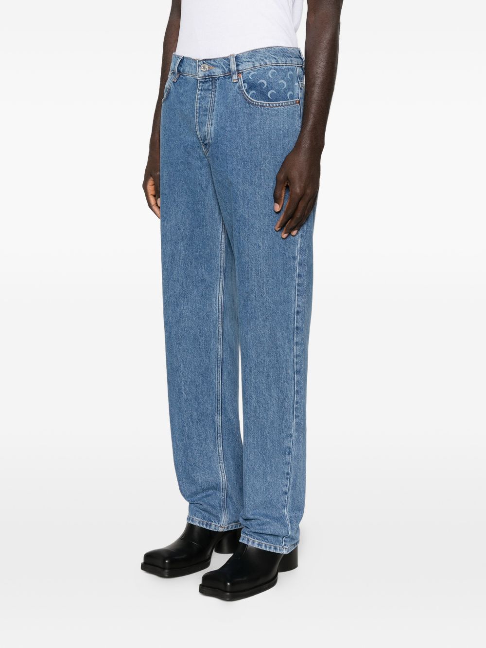 Marine Serre Men Straight Leg Denim Jeans MARINE SERRE
