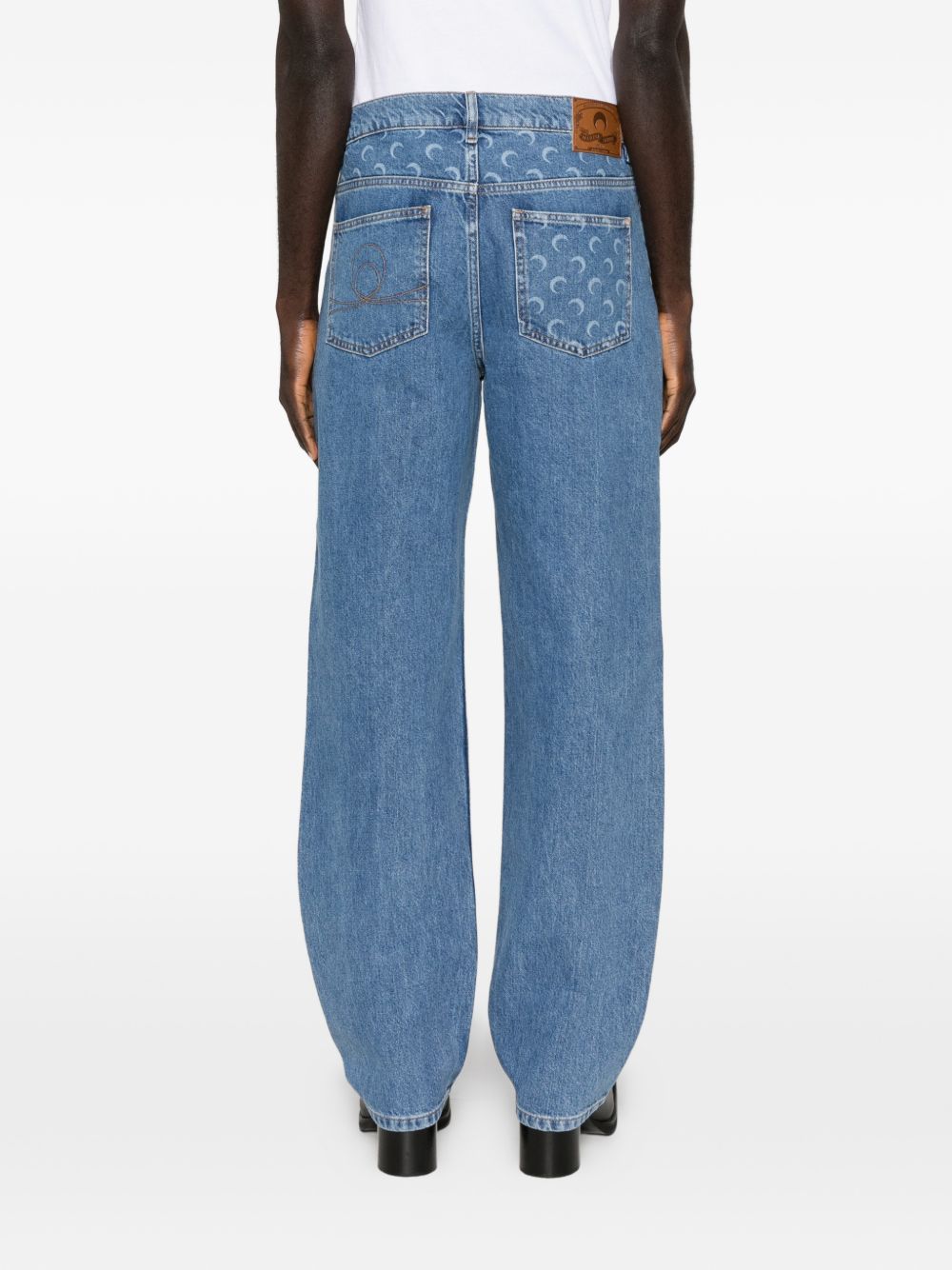 Marine Serre Men Straight Leg Denim Jeans MARINE SERRE