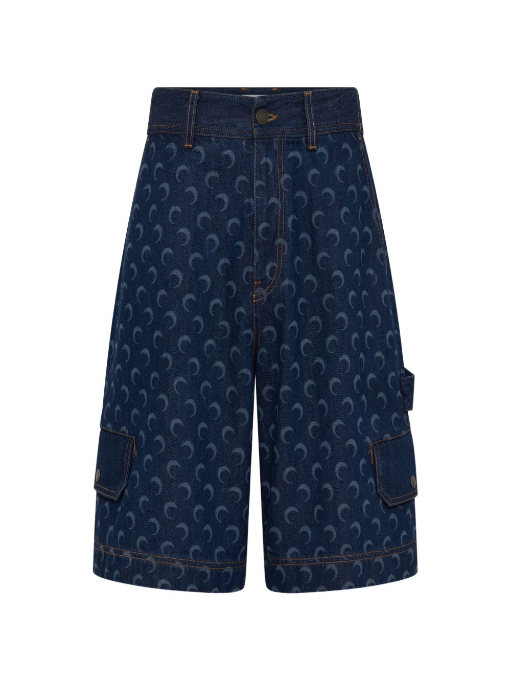 Marine Serre Men Moon Denim Bermuda Shorts MARINE SERRE