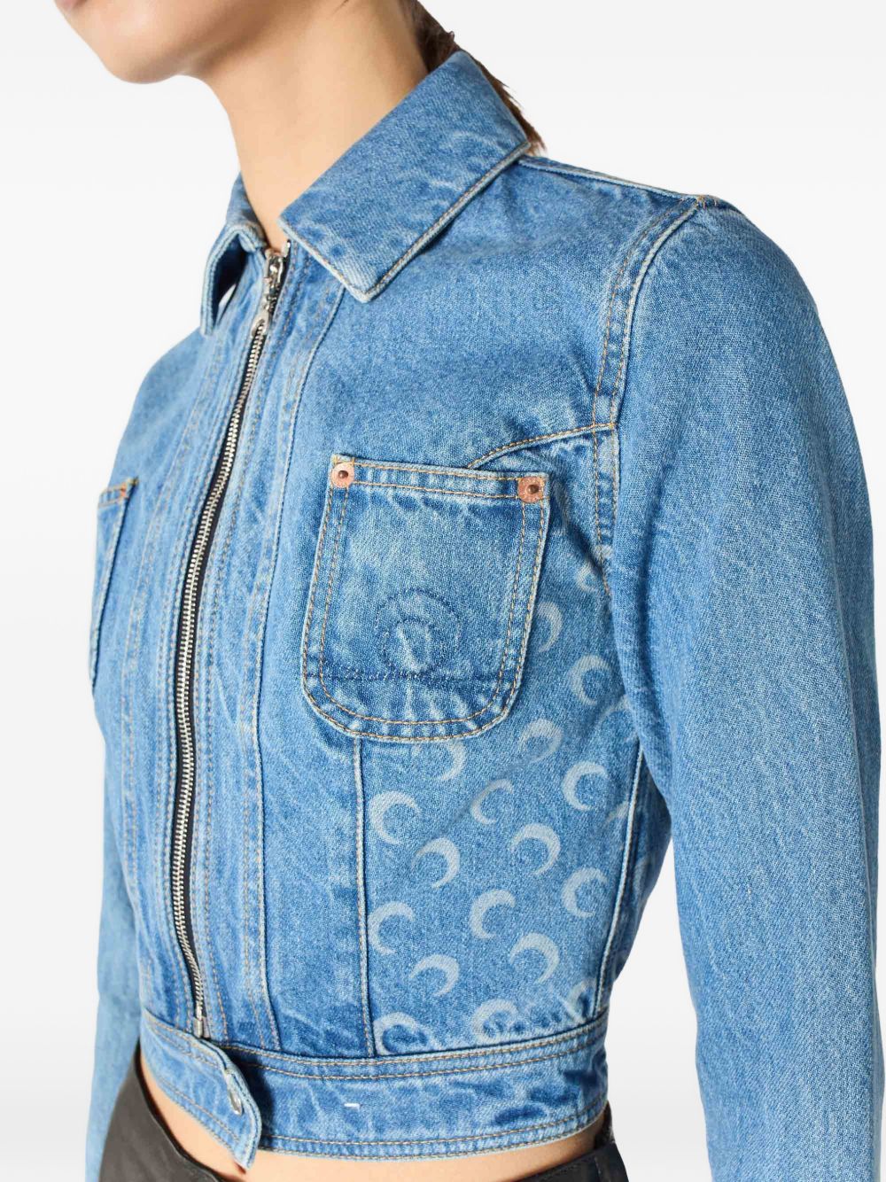 Marine Serre Women Denim Cotton Jacket MARINE SERRE