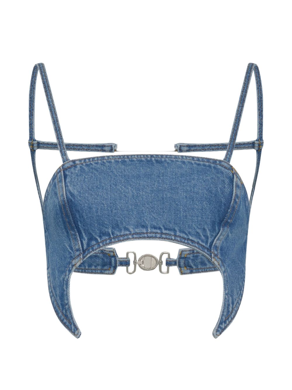 Marine Serre Women Denim Bra Top