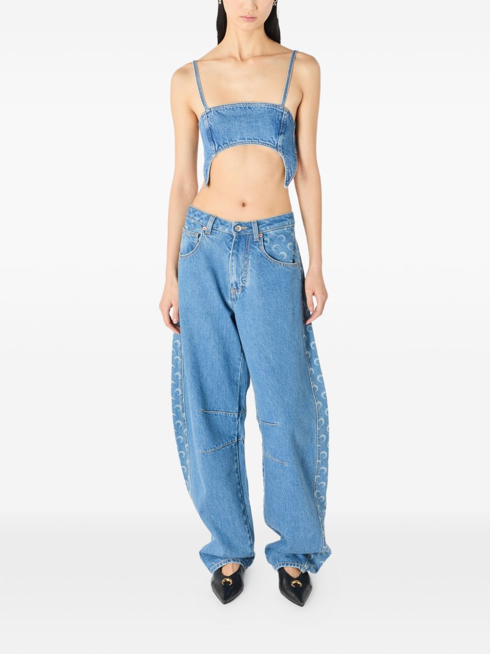 Marine Serre Women Denim Bra Top